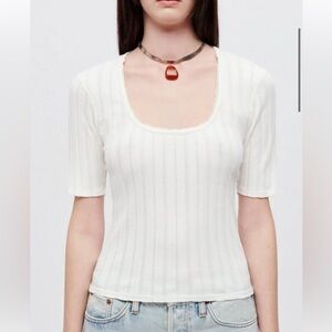 Re/Done White Short Sleeve Tee